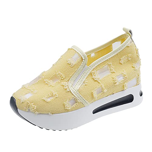 Chaussures de sport décontractées pour dames été en jaune taille 40