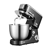 [CUENCO DE GRAN CAPACIDAD DE 4L] El cuenco de acero inoxidable 4L puede satisfacer todas sus necesidades de cocina. La batidora de pie es fácil de usar para hacer pasteles, panes, galletas, pasteles, muffins y gofres.