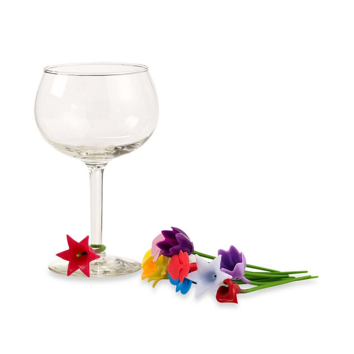 PRETYZOOM 54stücke Teiliges Silikon-weinglasmarker Im Blumen-design Wiederverwendbare Gläserkennzeichnung Für Partys Und Zuhause Praktische Getränkeidentifikation Für Hochzeiten Und