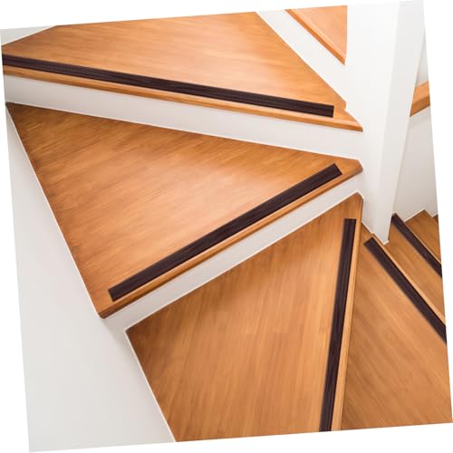 Borde de escalera texturizado protector de peldaños PVC marrón longitud ajustable 5