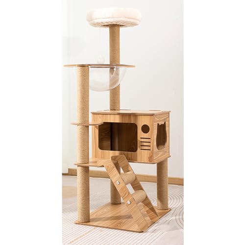 キャットハウス キャットタワー 猫タワー 多機能 多頭飼い 猫 マンション ペットハウス ミニ ハウス 室内 寝床 猫ベッド 爪研ぎ 猫 四季通用 組立簡単 キャットタワー 47cm 大型 カラー1 据え置き 大型猫 シニア 子猫 滑り止め 多頭飼い