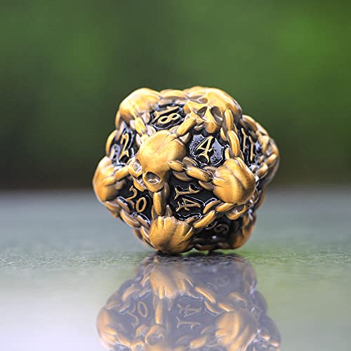 Gold Skull D20 Big Metal Dice For Dungeons And Dragons, Pathfinder, Call Of Cthulhu #TOP3