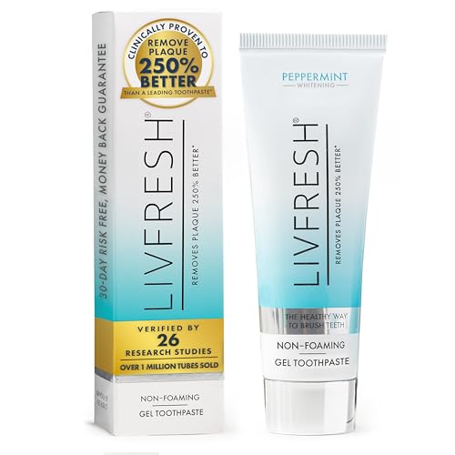 LIVFRESH Toothpaste Gel, Clinically Proven to Remove Plaque 250% Better, Improves Gum Health 190%...