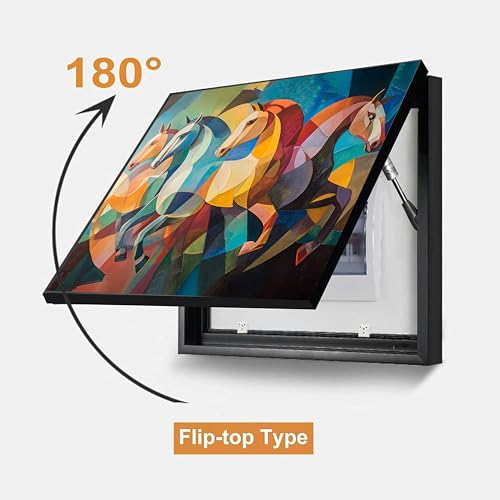 Image of Electric MCB Box Cover Frame With Hydraulic Decorative White 4 Running Horse Painting Electrical Panel box Cover, Switch Box Frame Will Fit Max 15x20 inch Switch Board, Outer Box Size 17X23 Inch