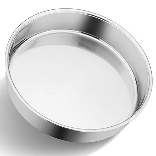 P&P Chef 9½-Inch Round Cake Pan, Stainless Steel Bakeware Cake Pan, Easy Releasing & Cleaning, Oven & Dishwasher Safe, Round/Sliver #TOP1
