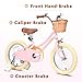 Petimini 12 Inch Kids Bike for Age 2 3 4 Years Old Little Girls Toddlers Retro Vintage Style Bicycles with Basket Training Wheels and Bell, Pink