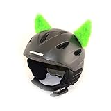 Helm-Hörnchen für den Skihelm, Snowboardhelm, Kinder-Helm, Kinder-Skihelm oder Motorradhelm - verwandelt den Helm in EIN EINZELSTÜCK - für Kinder und Erwachsene HELMDEKO (Fellhörnchen Hellgrün)