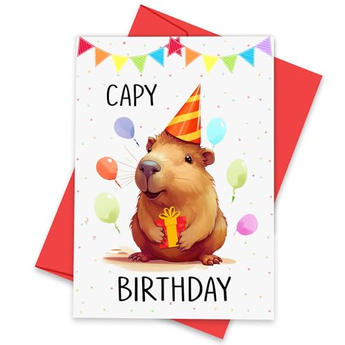 Carte d'anniversaire Capybara amusante pour célébrer vos proches