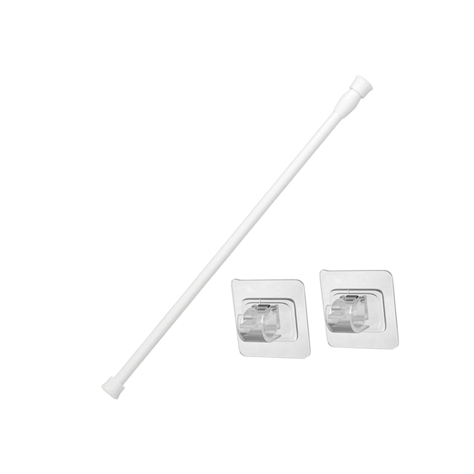CYDZSRA White Tension Rod Closet Shower Hanging Clothes Installation Effortless Adjustable No Damage Telescopic Shower Curtain Rod Is Made Of Iron Expandable Spring Loaded, White, 40cm to 70cm