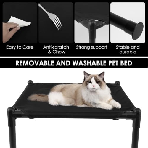 Lit pour chien surélevé à structure métallique pour intérieur et extérieur - 7