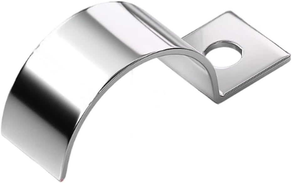 Steel 304 Pipe Clamps 25 Pack 16mm OD Cables and Pipes, Single Hole Cable Fastening Clips with 6mm Screw Hole, 36mm L x 15mm W x 14mm H, Silver Indoor Outdoor Use
