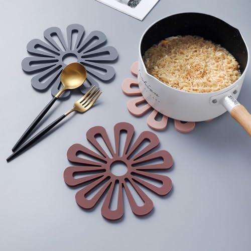 2 PCS Silicone Trivets for Kitchen Worktops, Heat Mats for Kitchen, Silicone Trivets for Hot Pans, Pan Stands for Worktops, Heat Resistant Non Slip, For Kitchen Cooking Dining(Black) - Image 3