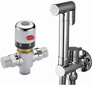 Ownace Solid Brass Toilet Wall Mounted Thermostatic Mixer Valve Bath Handheld Bidet Sprayer Shower Head Douche kit Set