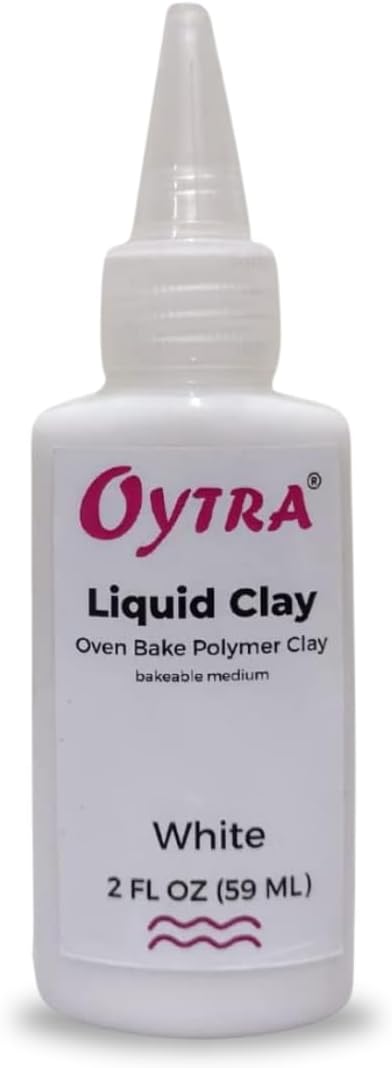 Oytra 60 ml Liquid Polymer Oven Bake Clay for Jewelry Making and Clay Softener and Art Craft DIY (White)