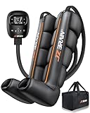 JZBRAIN Air Compression Leg Recovery Boots : Dual-Power Sequential Compression System Device with Smart Pressure Sensor - 6 Modes & 14 Positions Foot and Leg Massage for Athletes & Gym (Medium)