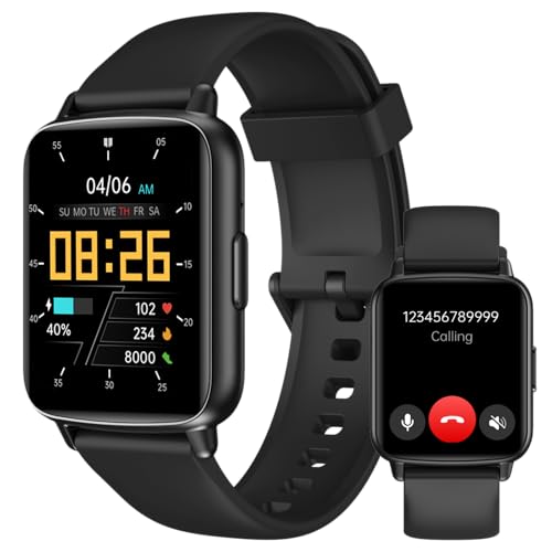 Smart Watch for Men Women，Answer/Make Calls/AI Control, Fitness Tracker with 100+ Sport Modes, Sleep Monitor Heart Rate Blood Oxygen Smartwatch,1.83″ Android iOS Smart Watches(Black