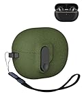 Compatible with Huawei FreeBuds Pro 4/Pro 3 Headphones，Noise Cancelling True Wireless Earbuds,Clear Soft Full Body Shockproof Protective Cover with Lanyard,Dark Green