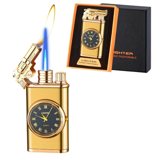 Encendedor antorcha doble llama recargable de butano miniatura 1