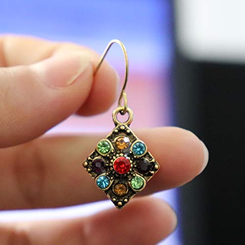 5 Pairs National Style Bohemian Vintage Dangle Earrings Ethnic Petal Beaded Statement Hollow Water Drop Shaped Alloy Long Boho Retro Rhinestone Earring For Women Girls #TOP6