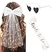 Accessoires de günstig Kaufen-3 Stück JGA Accessoires Frauen- Schleier JGA Weiße, Bride to Be Schärpe, Herz Sonnenbrille Perle, JGA deko frauen für Junggesellenabschied Brautparty und Hochzeitsfotografie