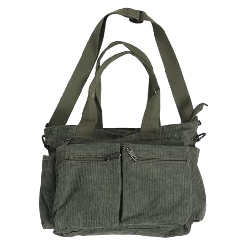 Sac bandoulière en velours côtelé vert de haute résistance pour femme chic