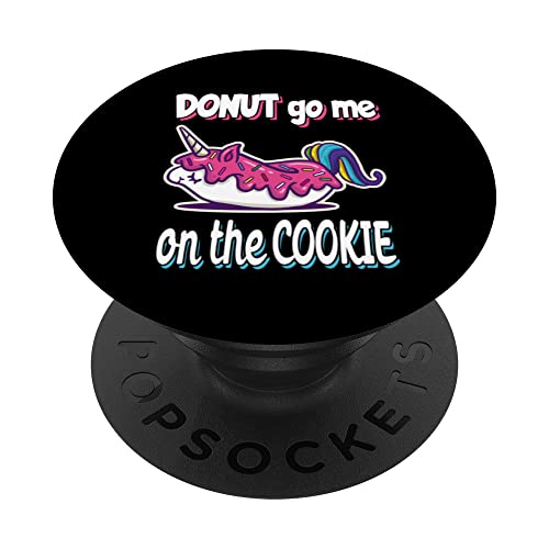 Funny Donut Nerves Annoyed Candy Arguing Unicorn PopSockets Swappable PopGrip, Black