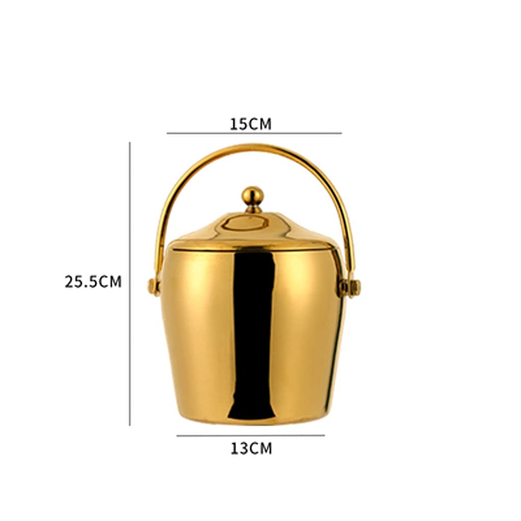Cubitera de Gran Capacidad, Recipiente de Metal con asa de Transporte en Forma de Cabeza de Ciervo, Cuenco de Acero Inoxidable para champán, para Uso en el hogar, Bar o Tienda de b