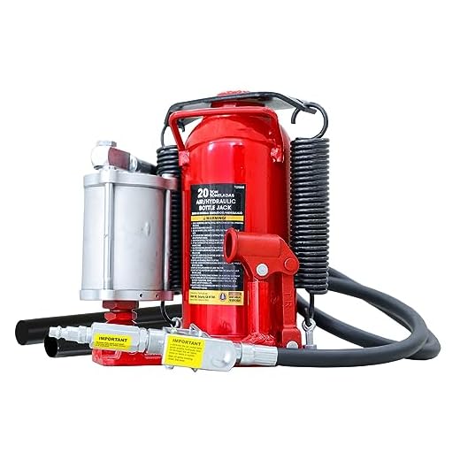 BIG RED 20 Ton (40,000 LBs) Torin Welded Pneumatic Air Hydraulic Car Bottle Jack with Aluminum Alloy Pump and Special Slow Release Equipment for Auto Repair and House Lift, Red，TQ20006