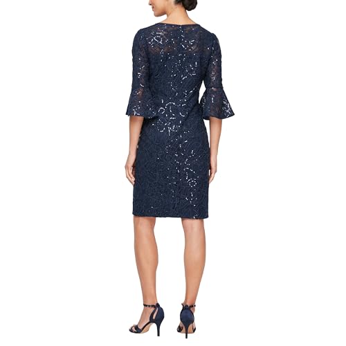 Alex Evenings Women's Short Shift Dress W/Bell Sleeves (Petite and Regular Sizes)2