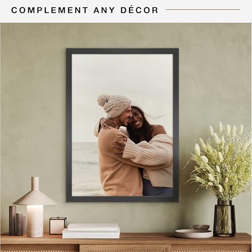 MCS Studio Gallery 20x28 Poster Frame Black Woodgrain, Vertical & Horizontal Wall Hanging Large Picture Frame for Photos, Posters & Art Prints (1-Pack)