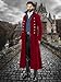 BITSEACOCO Retro Gothic Medieval Jacket Men's Halloween Steampunk Tailcoat Fantasy LARP Cosplay Costumes Trench Coat Outwear (Wine Red, XXL)