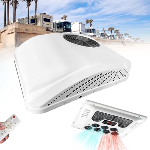 Condizionatore d'aria del tetto del camper del camion elettrico 12V/24V/48V/220V/115V, AC silenzioso, unità CA RV, condizionatore d'aria del camper per il veicolo del camion del bus di RV,12V