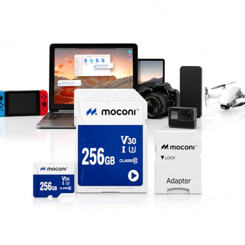 Image of 256GB Play Blue Memory Card,with SD Adapter, U3, V30, A2, 4K, Up to 160MB /s Memory Card, Expanded Storage for Nintendo-Switch 1, Gaming Devices, Smartphones, Tablets (256, GB)