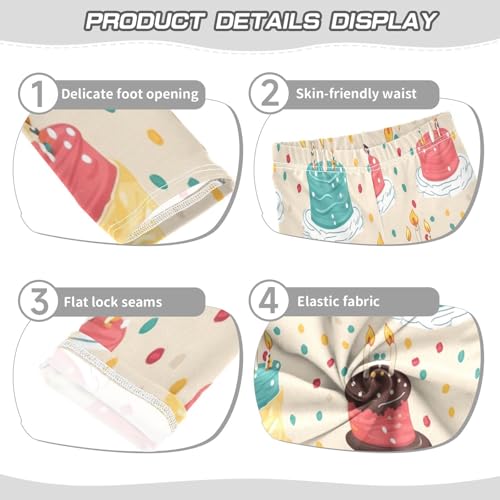 Bolaz Toddler Girls Leggings Printed Yoga Pants Leggings Blue Red Cake for Kids3