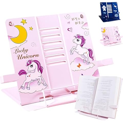 LUKIUP Adjustable Unicorn Book Stand Cover