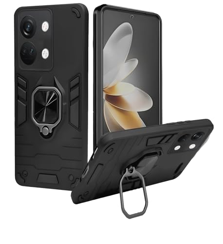 Image of A rtistque Armor Bumper Back Case Cover for OnePlus Nord 3 5G | Stylish Ring Holder & Inbuilt Stand | Shockproof TPU Protective Design | 360 Degree Back Cover - Black