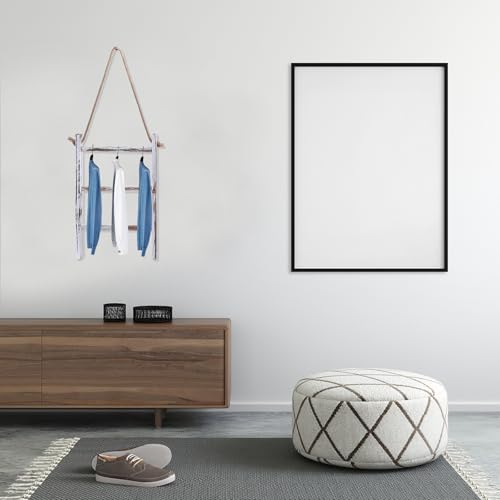 Porte-serviettes en bois avec structure solide et corde au design minimaliste
