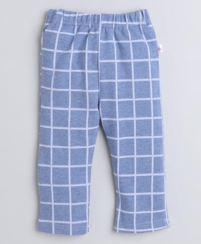 Image of BUMZEE Beige & Navy Boys Full Sleeves Shirt Waistcoat & Pant Set with Applique Bow (Peb8050)