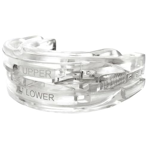 DOHUG Orthese Anti-Ronflement Silicone RÉGLABLE - Gouttière Anti-Ronflement & Bruxisme - Efficace Hommes/Femmes (Blanc A06)