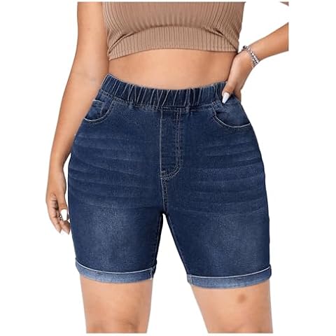 Floerns Women's Plus Size Denim Shorts Cover