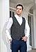 HISDERN Men's Suit Vest Plaid Dress Vest for Men Slim Fit Formal Business Waistcoat Tuxedo V-Neck Solid Vest for Wedding Grey 4X-Large