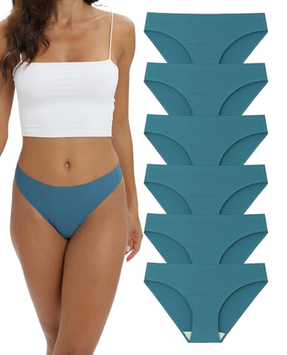Image of Women's Seamless Underwear Stretch Bikini Panties No Show Invisible Hipster XS to 3XL 6 Pack