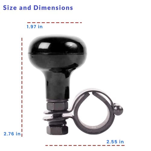 Zento Deals Classic Black Universal Fit Vehicle Steering Wheel Suicide Spinner Premium Quality Power Handles (Black 1) #TOP3