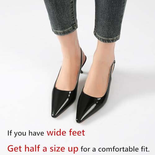 Image of RIBONGZ Sexy Slingback Pumps Elegant Dressy Heels for Women Closed Toe Pointy High Heels Wedding Bride Prom Party Evening Shoes