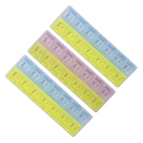 POPETPOP 1セット 14箱の 箱 週 オーガナイザー ウィークリーピルオーガナイザー ピルボックス の保管 毎日の丸 オーガナイザー ピルケース 収納ホルダー 場合 個