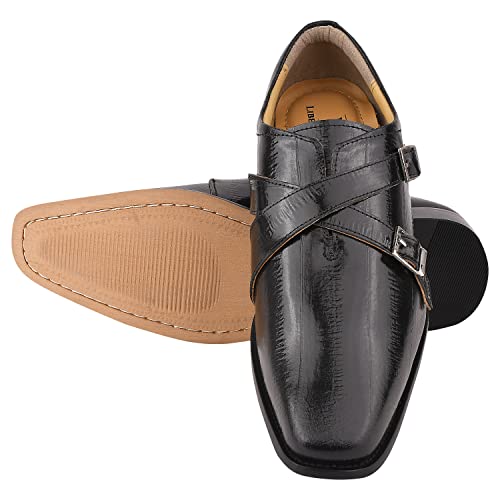 Image of LIBERTYZENO Mens Hornback Print Genuine Leather Lace Up Oxford Dress Shoes