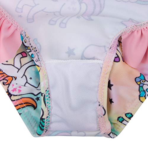 Image of XFGIRLS Baby /Toddler Girls Swimsuit Long Sleeve One-Piece Bathing Suit Rash Guard for Kids UPF 50+ Swimwear, Pink, 5-6 Years
