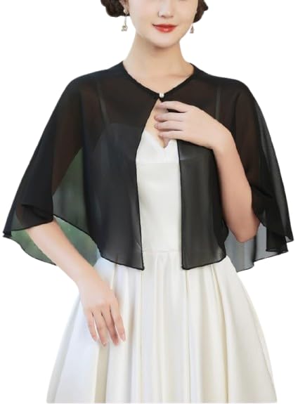 innayara divirta Georgette Shrug Half Sleeve Contrast Trim Casual Black Round Neck Fashionable for Everyday Wear-picture-39