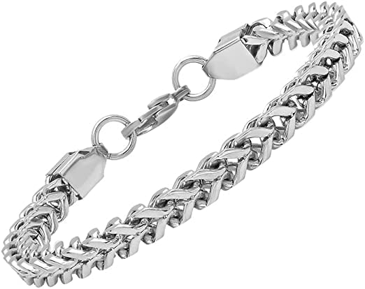 THE MEN THING TWIN TOUGH - Pure Stainless Steel Italian trending Style, double-layer thick Bracelet 8 inch with Lobster Claw Buckle for Men & Boy (5mm) (B0BFFM2CR4) Amazon Price History, Amazon Price Tracker