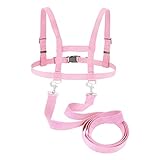 Pferdeleine zum Spielen für Kinder,Pferdegeschirr für Kinder für Jungen und Mädchen Rollenspiele,Outdoor Pferdeleine für ab 3 Jahren,für Kindergurte,Sicherheitsseile (Rosa)